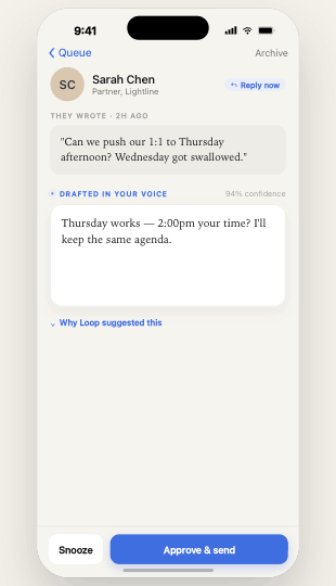 Loop approval editor
